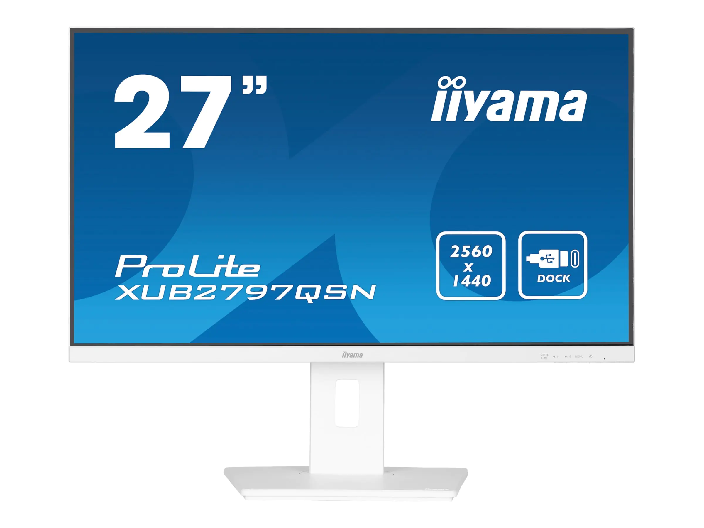 Iiyama ProLite XUB2797QSN-W1 - LED-Monitor - 68.5 cm (27") - 2560 x 1440 WQHD @ 100 Hz - IPS - 250 cd/m² - 1300:1 - 1 ms - HDMI, DisplayPort, USB-C - Lautsprecher - Matte, weiß