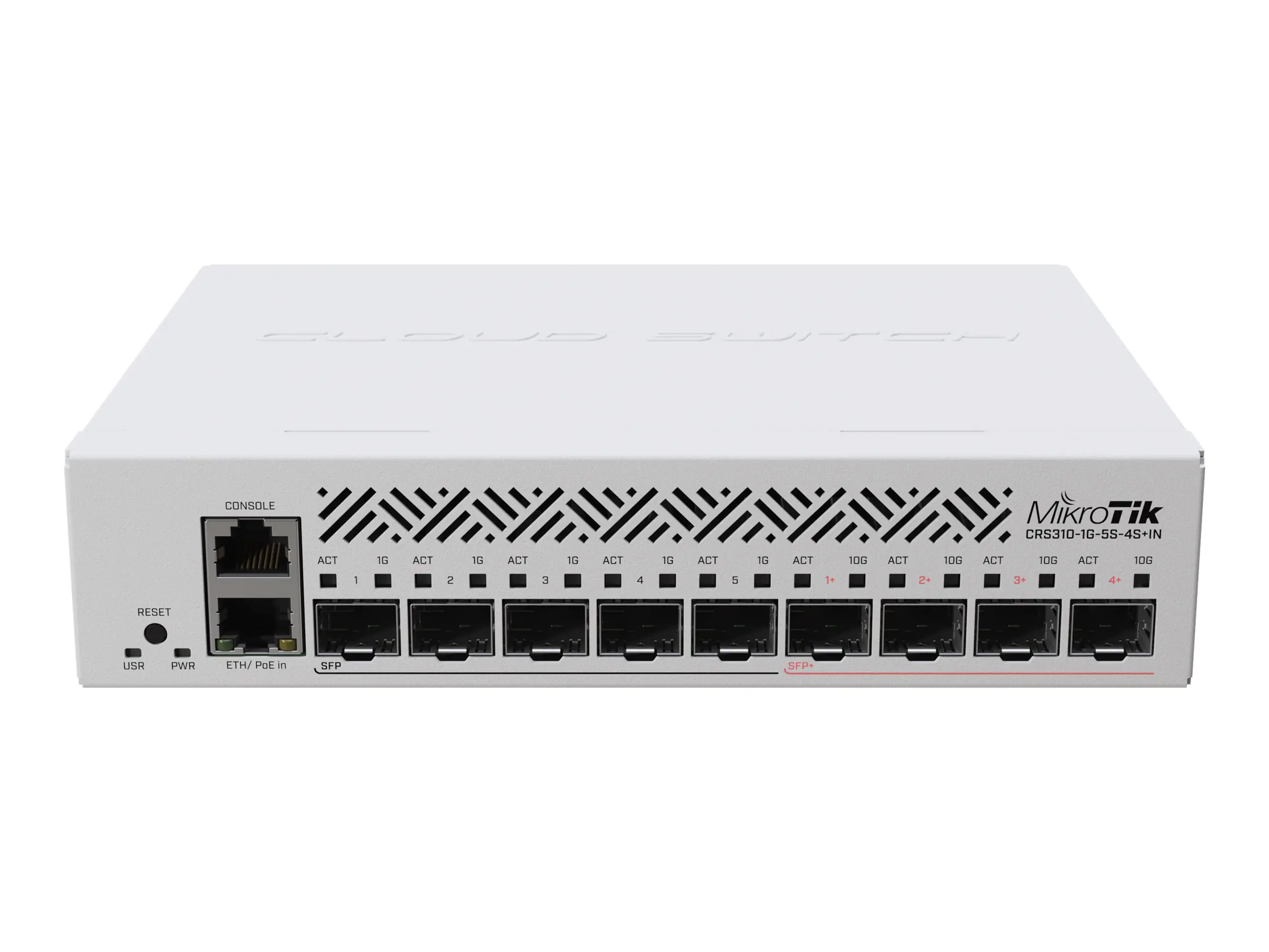 MikroTik CRS310-1G-5S-4S+IN - Switch - L3 - 5 x Gigabit SFP + 4 x 10 Gigabit SFP+ + 1 x 10/100/1000 - Desktop, an Rack montierbar - PoE+ - DC-Stomversorgung MikroTik CRS310-1G-5S-4S+IN - Switch - L3 - 5 x Gigabit SFP + 4 x 10 Gigabit SFP+ + 1 x 10/100/1000 - Desktop, an Rack montierbar - PoE+ - DC-Stomversorgung