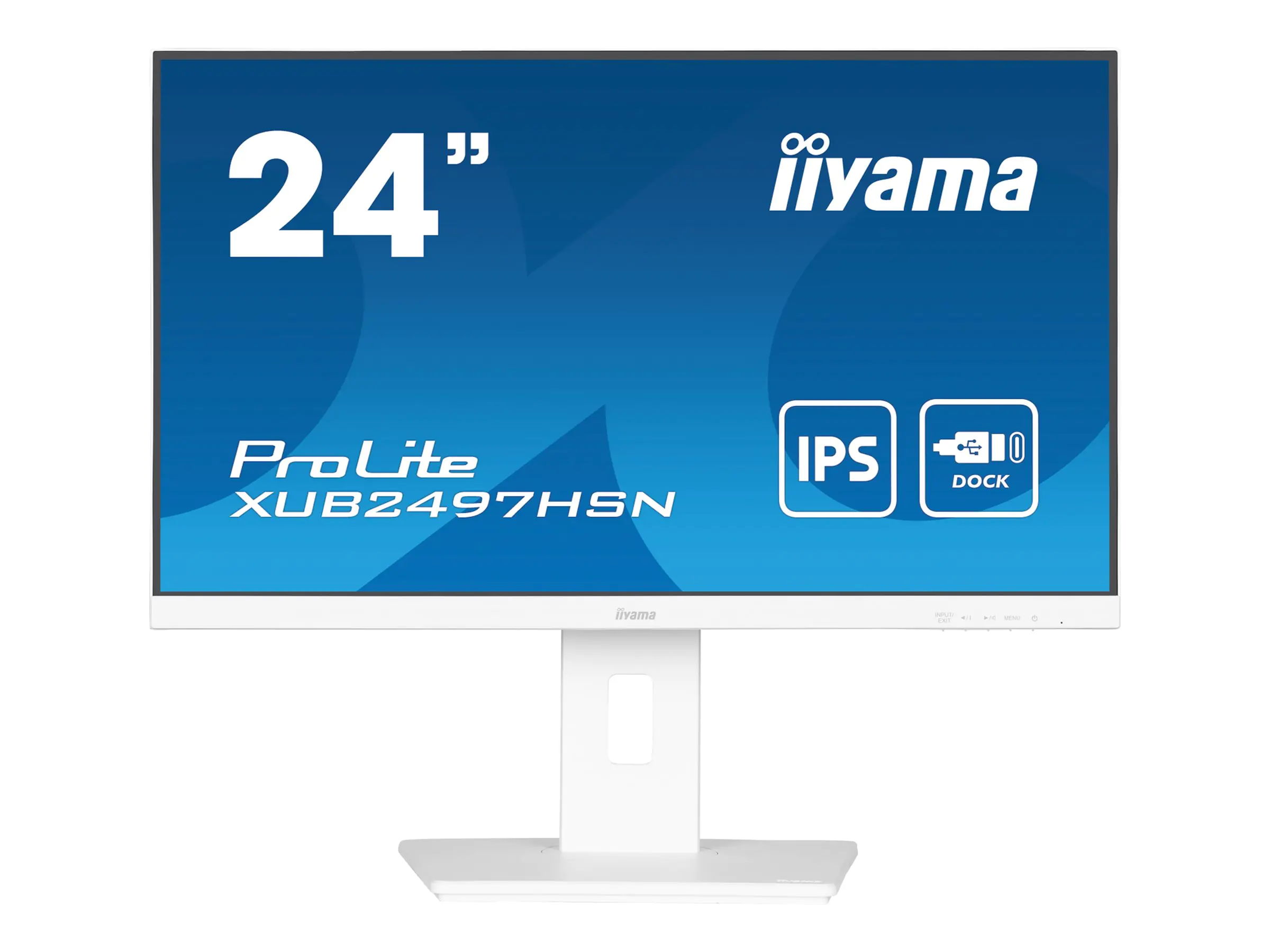 Iiyama ProLite XUB2497HSN-W2 - LED-Monitor - 61 cm (24") (23.8" sichtbar) - 1920 x 1080 Full HD (1080p) @ 100 Hz - IPS - 300 cd/m² - 1300:1 - 1 ms - HDMI, DisplayPort, USB-C - Lautsprecher - Matte, weiß