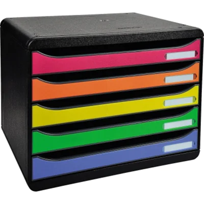 Exacompta Schubladenbox BIG-BOX PLUS 308714D quer 5Schübe harlekin Exacompta Schubladenbox BIG-BOX PLUS 308714D quer 5Schübe harlekin
