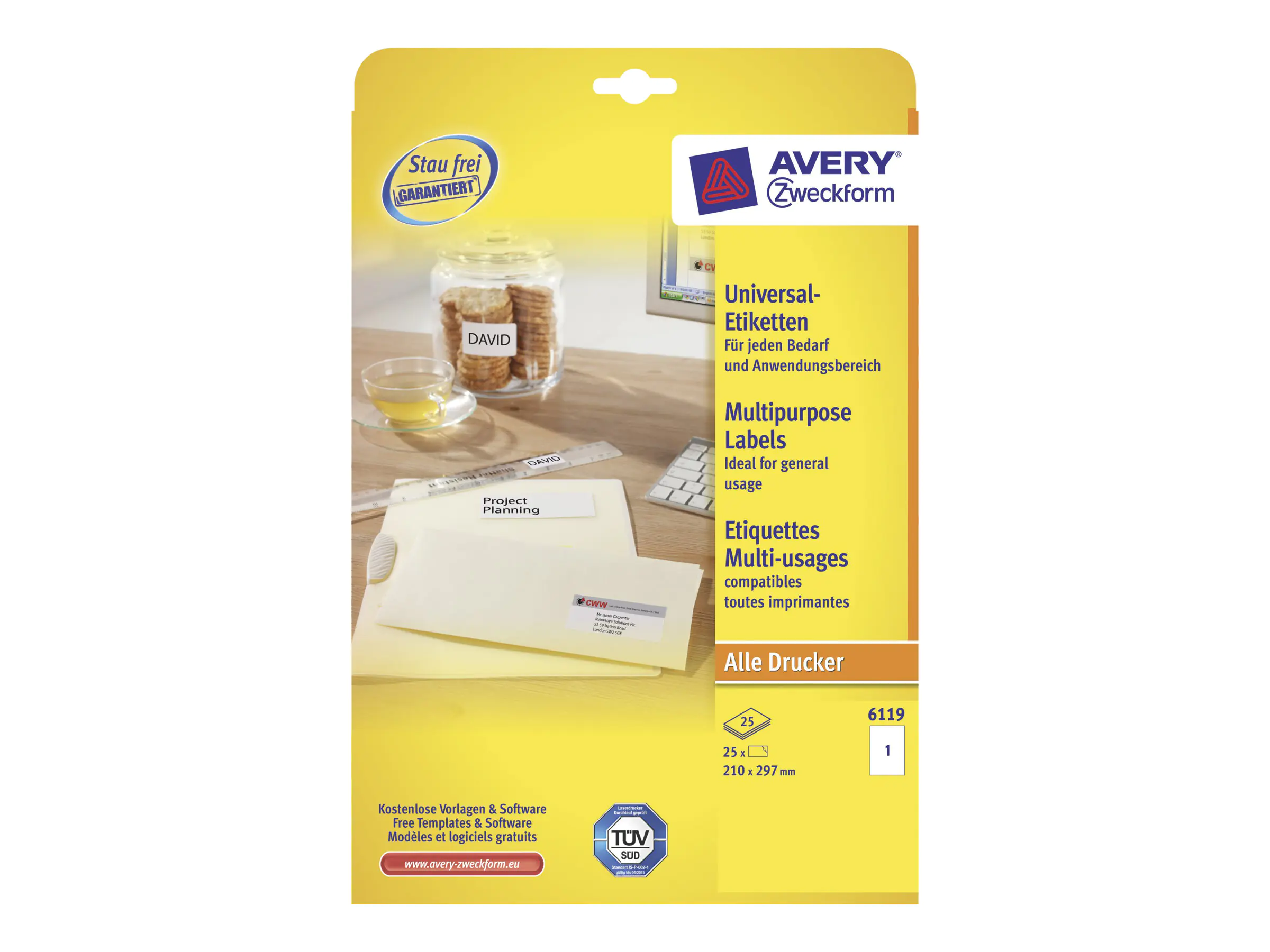 Avery Zweckform Etikett 6119 210x297mm ws 30 St./Pack.