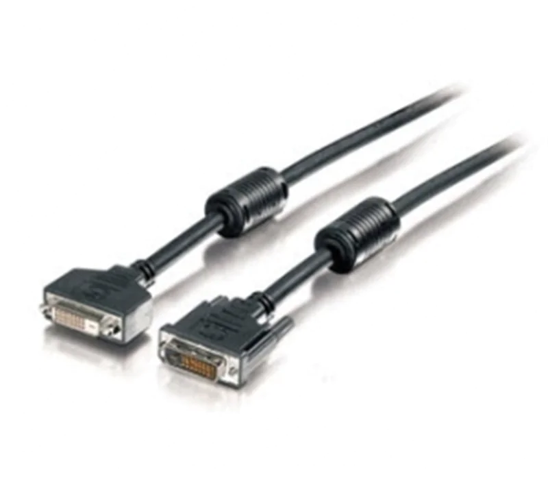 equip DualLink - DVI-Verlängerungskabel - DVI-D (M) zu DVI-D (W) - 3 m - geformt, Daumenschrauben - Schwarz