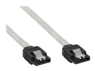 InLine - SATA-Kabel - Serial ATA 150/300/600 - SATA zu SATA - 50 cm - eingerastet, rund - durchsichtig