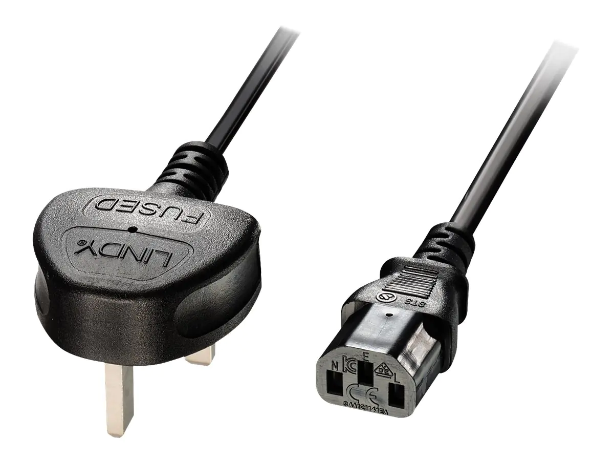 Lindy - Stromkabel - BS 1363 (S) bis IEC 60320 C13 - 5 A - 2 m