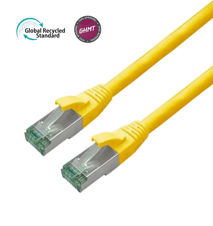 Bayko Patchkabel S/FTP TPE Cat 7 GHMT GRS-zertifiziert gelb 0,25m Bayko Patchkabel S/FTP TPE Cat 7 GHMT GRS-zertifiziert gelb 0,25m