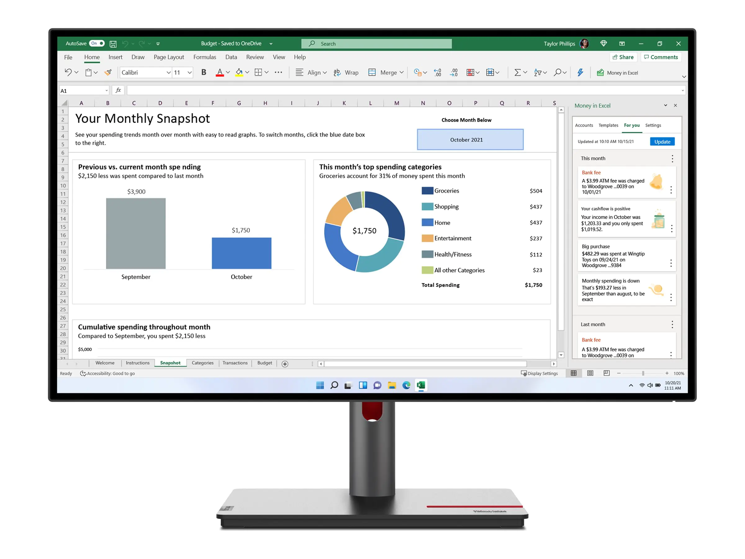 Lenovo ThinkVision P27h-30 - LED-Monitor - 68.6 cm (27") 63A1GAT1EU