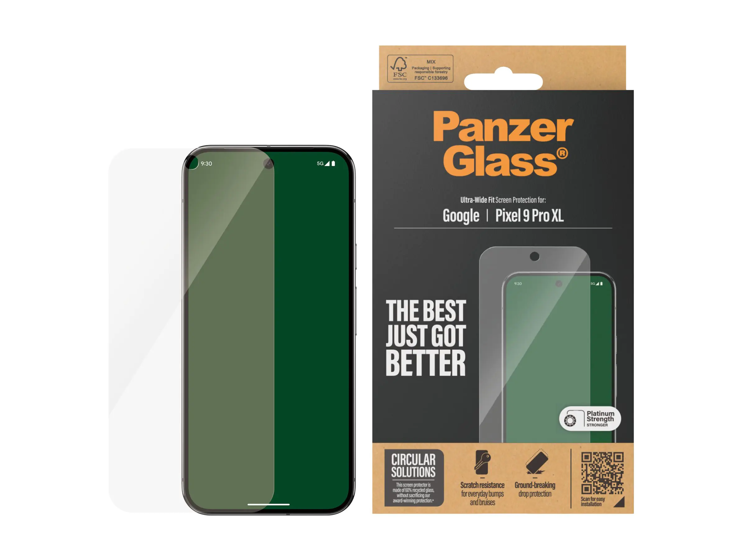 PanzerGlass Bildschirmschutz für Handy - ultrabreite Passform