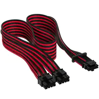CORSAIR Premium individually sleeved (Type 4, Generation 5) - Stromkabel - 12VHPWR (W) zu 8-poliger PCIe Power (W) - flach - Rot/Schwarz