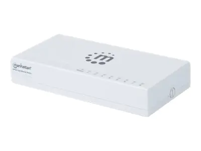 Manhattan 8-Port Fast Ethernet Switch, Plastic, Three Year Warranty, Box - Switch - 8 x 10/100 - Desktop