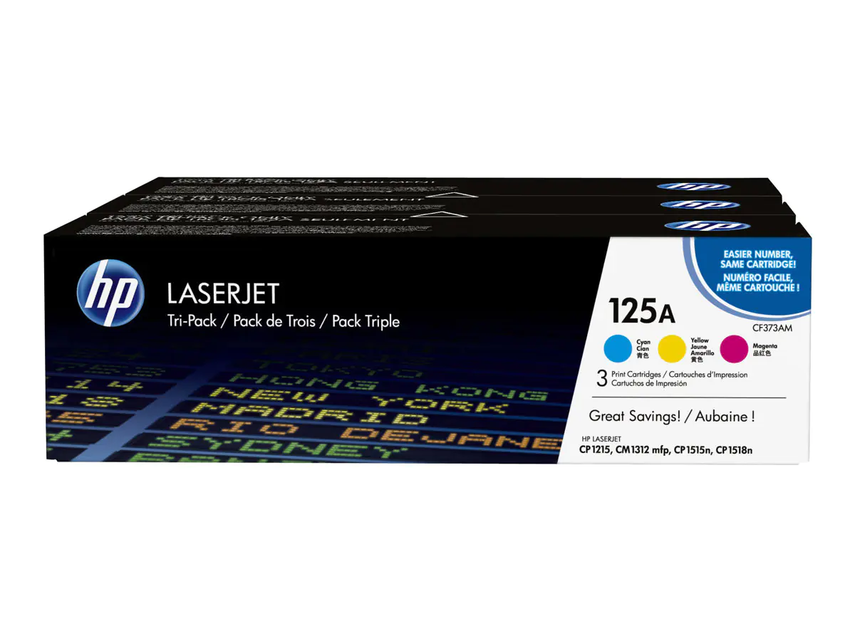 HP 125A - 3er-Pack - Gelb, Cyan, Magenta - original - LaserJet - Tonerpatrone (CE259AM) CF373AM