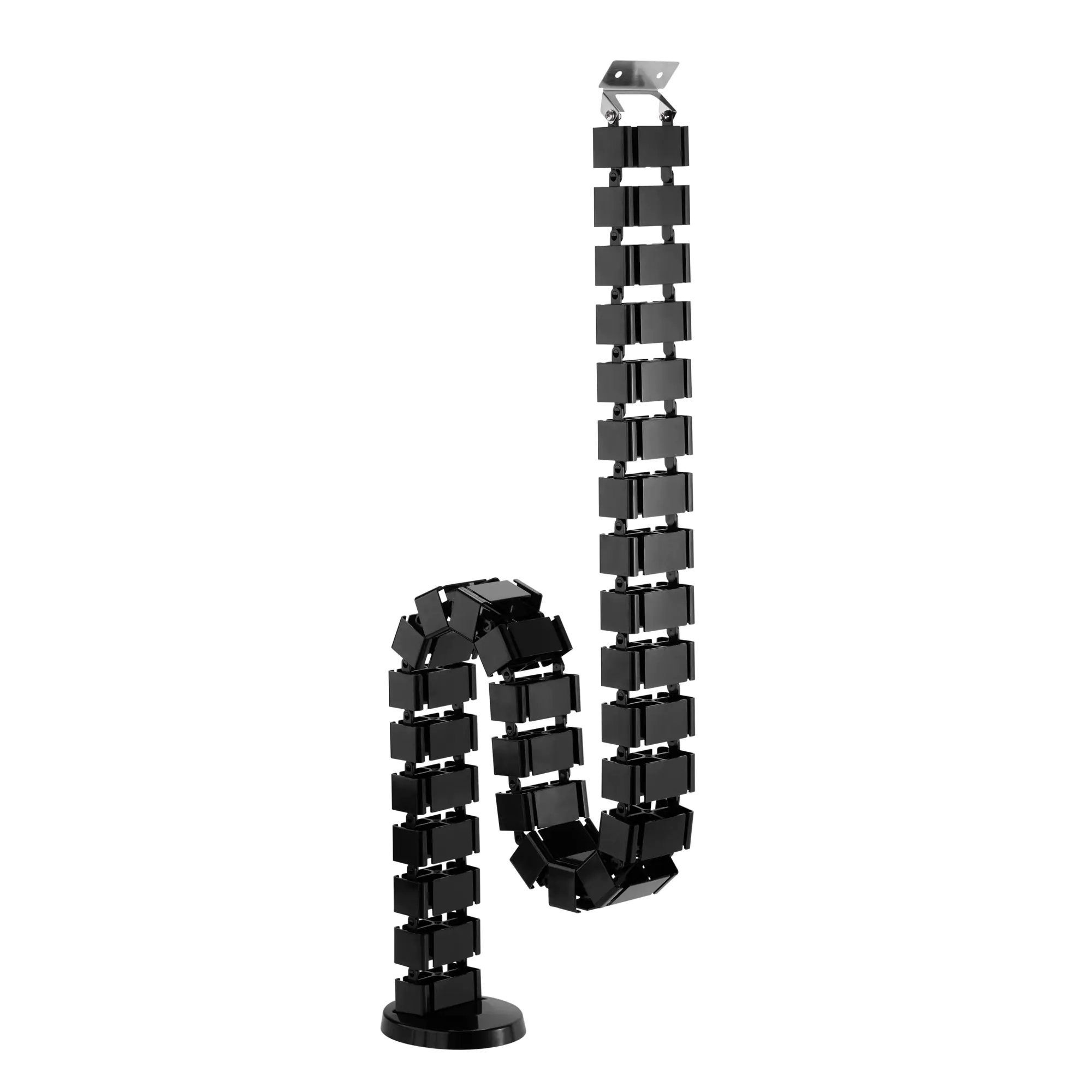 InLine - Kabelkanal (vertikal) - flexibel, 4 Kammern, 68 x 36 mm max., 1,28 m - unter Tisch montierbar - Schwarz