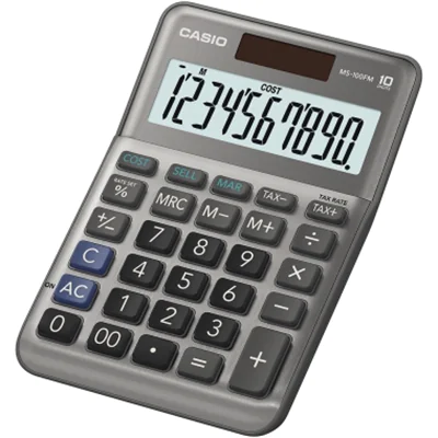 CASIO® Tischrechner MS-100FM 101 x 27,6 x 148,5 mm (B x H x T) Solar-Energie, Batterie silber CASIO® Tischrechner MS-100FM 101 x 27,6 x 148,5 mm (B x H x T) Solar-Energie, Batterie silber