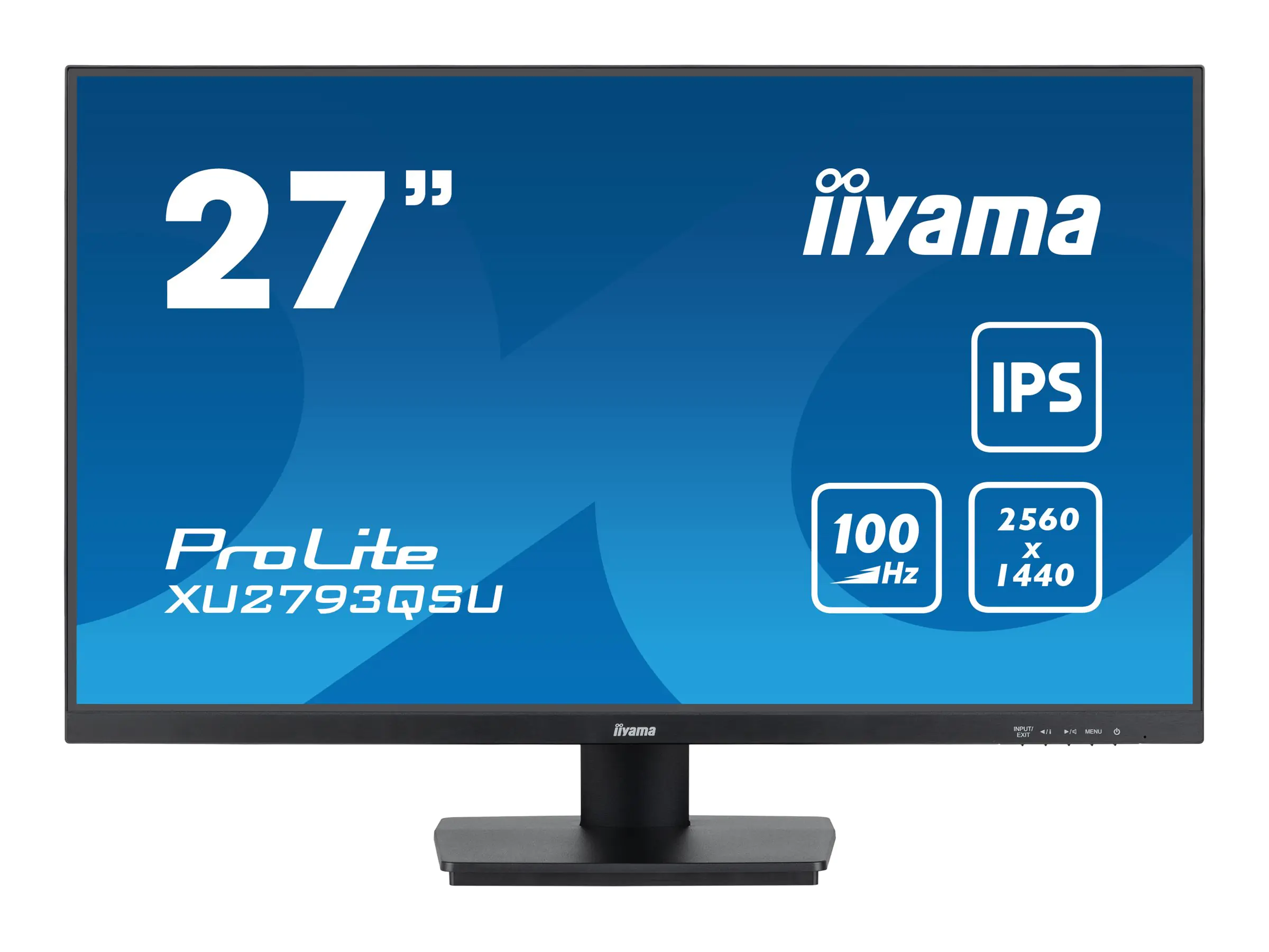 iiyama ProLite XU2793QSU-B6 - LED-Monitor - 68.6 cm (27") - 2560 x 1440 WQHD @ 100 Hz - IPS - 250 cd/m² - 1300:1 - 1 ms - HDMI, DisplayPort - Lautsprecher - Schwarz, Matte