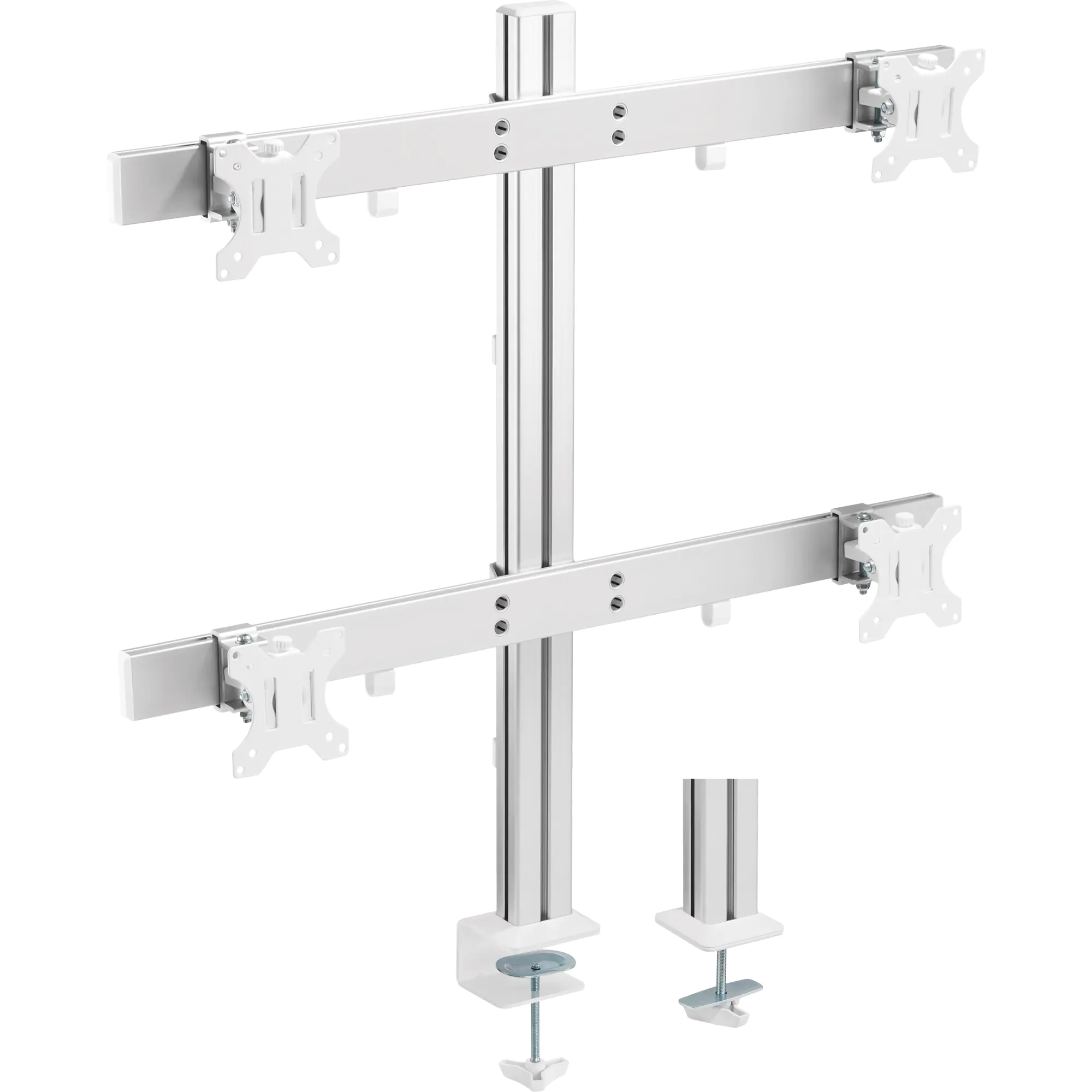 InLine - Befestigungskit - für 4 LCD-Anzeigen - Kunststoff, Aluminium, Stahl - Fine Texture Gray - Bildschirmgröße: 43.2-81.3 cm (17"-32") - Tischmontage