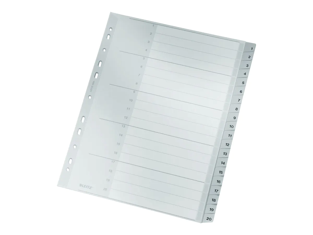 Esselte Leitz Trennelement - 20 Teile - vorgedruckt: 1-20 - für A4 (210 x 297 mm) 12840000