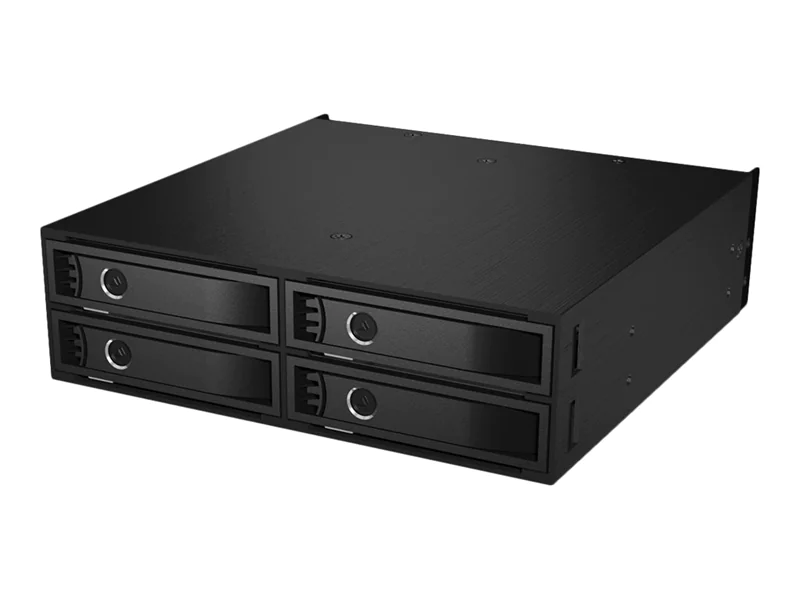 ICY BOX IB-2242U2K - Laufwerksschachtadapter - 2.5" (6.4 cm) - 5,25" bis 4 x 2,5" (13.3 cm to 4 x 6.4 cm) - Schwarz