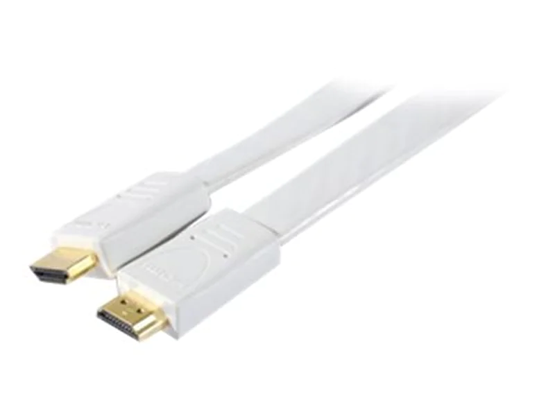 exertis Connect - HDMI-Kabel - HDMI männlich zu HDMI männlich - 3 m - weiß - flach, 4K Unterstützung