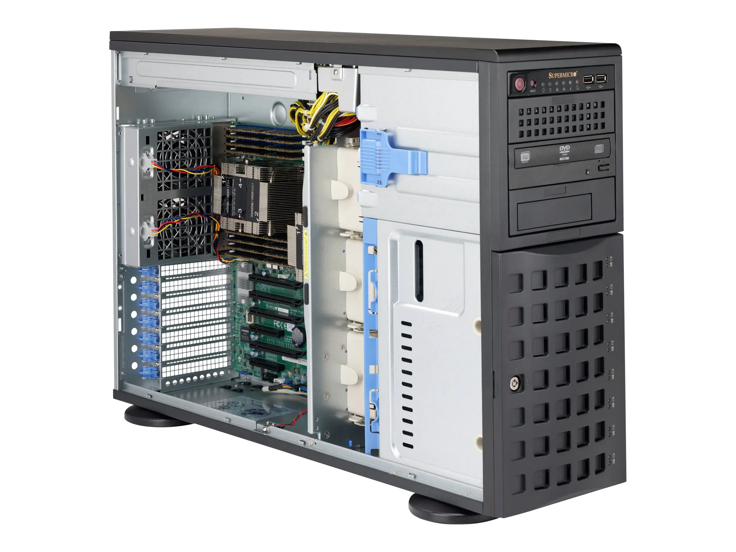 Supermicro SC745 BAC-R1K23B - Tower - 4U - E-ATX - SATA/SAS - Hot-Swap 1200 Watt - Schwarz - USB