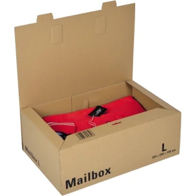 ColomPac® Versandkarton Mailbox L Innenmaße: 39,5 x 14 x 25 cm (B x H x T) Außenmaße: 40 x 14,4 x 26,4 cm (B x H x T) Wellpappe 1-wellig braun