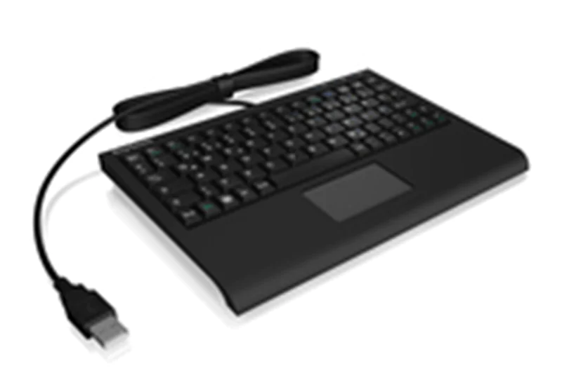KeySonic ACK-3410 (US) Super-Mini Tastatur, Smart-Touchpad, USB, schwarz, Mini, Kabelgebunden, USB, Membran Key Switch, Schwarz 60378