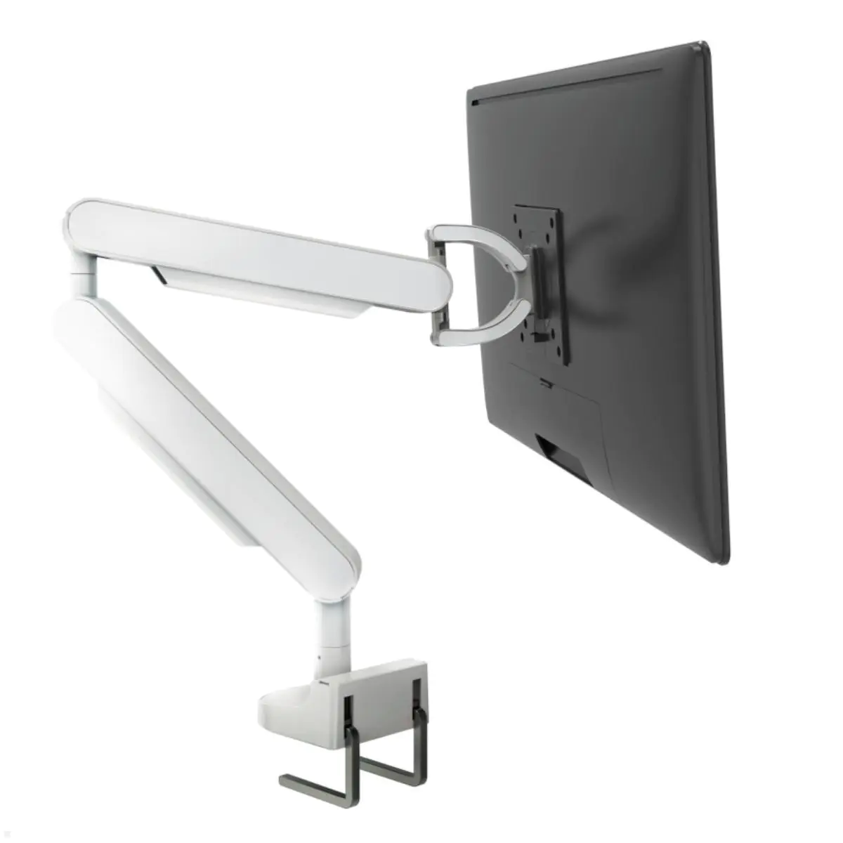 Bachmann ZG1 MONITORARM mit Tischklemme bis 34 Zoll, Aluminium weiß