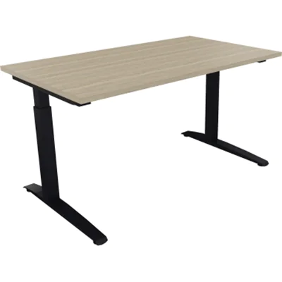 Schreibtisch Kufe Einzels. Quadrat B1400xT800xH650-850 an/Eiche Natur Schreibtisch Kufe Einzels. Quadrat B1400xT800xH650-850 an/Eiche Natur