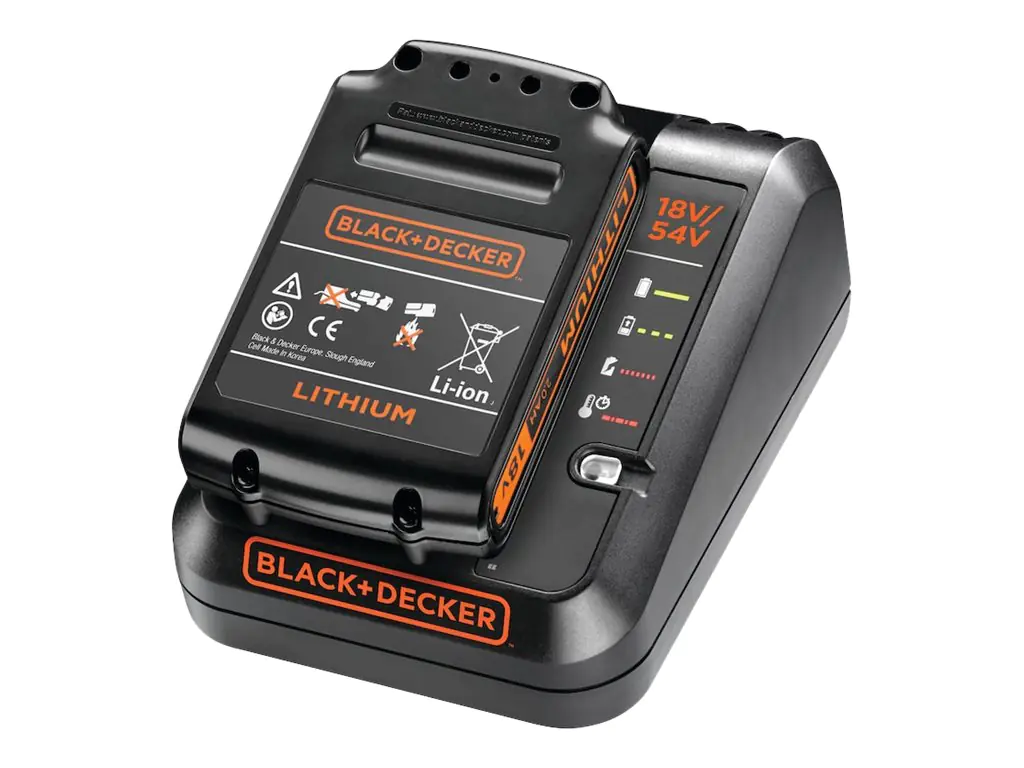 Black & Decker - Batterieladegerät + Batterie - Li-Ion - 2 Ah - 1 x Batterien laden - 2 A - für BLACK+DECKER BCD003, BCD900, BCG720, BDCCS18, BDCDC18, BDCDS18, BDCJS18, BDCR18, BDCROS18