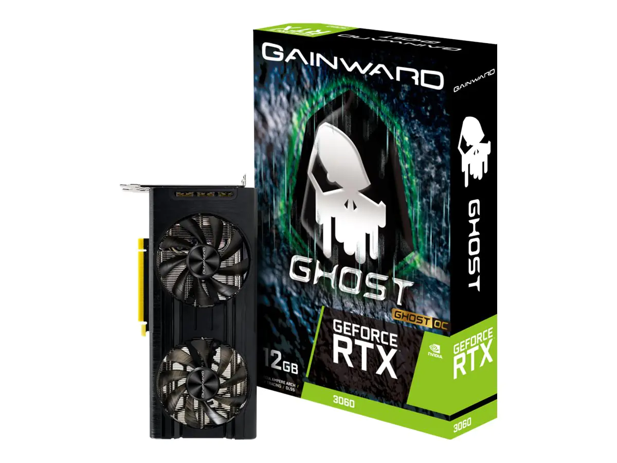 Gainward GeForce RTX 3060 Ghost - Grafikkarten - GF RTX 3060 - 12 GB GDDR6 - PCIe 4.0 x16 - HDMI, 3 x DisplayPort