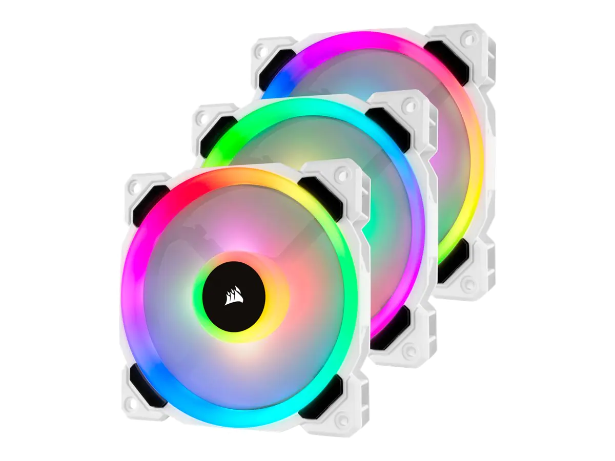 CORSAIR LL Series LL120 RGB Dual Light Loop - Gehäuselüfter - 120 mm - weiß, Blau, Gelb, Rot, grün, orange, violett (Packung mit 3)