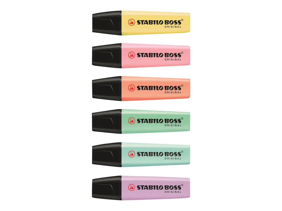 STABILO® Textmarker BOSS ORIGINAL 70/6-2 Pastel 6 St./Pack.