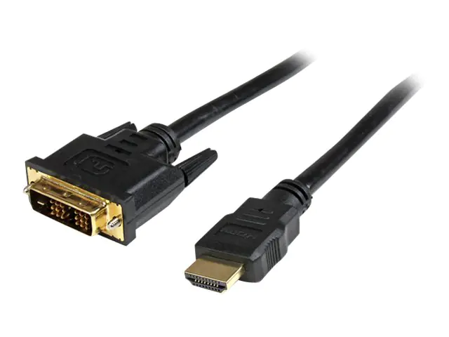 StarTech HDMI auf DVI-D Kabel 5m (Stecker/Stecker) - HDMI/DVI Adapterkabel mit vergoldeten Kontakten - HDMI/DVI Videokabel Schwarz - Adapterkabel - HDMI männlich zu DVI-D männlich - 5 m - abgeschirmt - Schwarz StarTech HDMI auf DVI-D Kabel 5m (Stecker/Stecker) - HDMI/DVI Adapterkabel mit vergoldeten Kontakten - HDMI/DVI Videokabel Schwarz - Adapterkabel - HDMI männlich zu DVI-D männlich - 5 m - abgeschirmt - Schwarz
