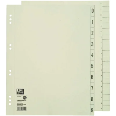 Oxford Trennblatt DIN A4 Kraftkarton chamois schwarz 100 St./Pack.