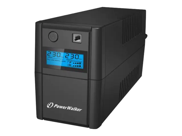 PowerWalker VI 850SE LCD/IEC - USV - Wechselstrom 230 V - 480 Watt - 850 VA - 9 Ah - USB - Ausgangsanschlüsse: 4 - Schwarz