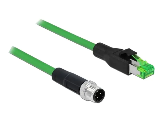 Delock - Netzwerkkabel - M12 (4-polig) (M) zu RJ-45 (M) - 2 m - Dreifachisolierung - grün