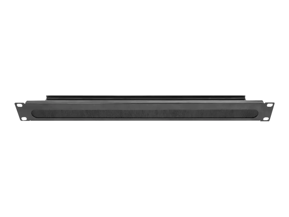 Intellinet 19" Cable Entry Panel with Cable Tray 2-Pack, with Brush, 1U, Black, 2pcs in a Box - Rack-Kabeleingangselement mit Kabeltrasse - Schwarz, RAL 9005 - 1U - 48.3 cm (19") (Packung mit 2)