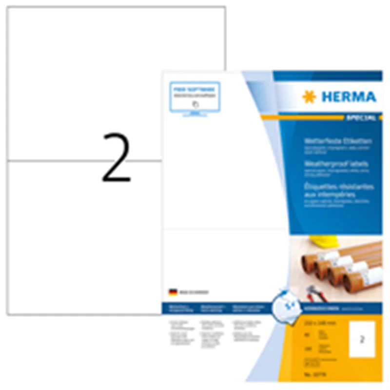 HERMA Folienetiketten 210x148mm weiß SPECIAL wasserfest 160 St./Pack.