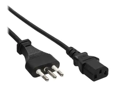 InLine - Stromkabel - CEI 23-16/VII (M) zu power IEC 60320 C13 - Wechselstrom 250 V - 10 A - 1.8 m - Schwarz - Italien