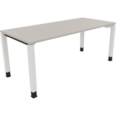 Schreibtisch Vierfuß Quadratrohr B1800xT800xH680-820 ws/Akazie hell
