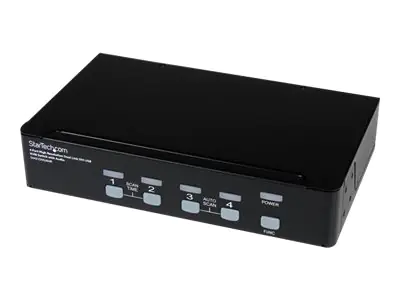 StarTech 4 Port Dual Link DVI USB KVM Switch mit Audio - Hochauflösender DVI KVM Desktop Umschalter - KVM-/Audio-/USB-Switch - 4 x KVM/Audio/USB - 1 lokaler Benutzer - Desktop - für P/N: DVID4N1USB10, DVID4N1USB15, DVID4N1USB6, SVA5N3NEUA, USBDVI4N1A10, U