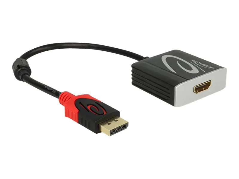 DeLOCK Adapter Displayport 1.2 male > HDMI female 4K Active - Videokonverter - Parade PS176 - DisplayPort - HDMI - Schwarz