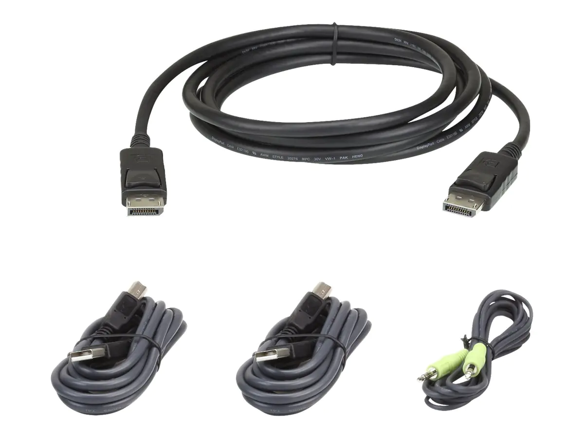 ATEN - Tastatur- / Video- / Maus- (KVM-) Kabelkit - TAA-konform - für ATEN CS1182DP4C, CS1184DP4C ATEN - Tastatur- / Video- / Maus- (KVM-) Kabelkit - TAA-konform - für ATEN CS1182DP4C, CS1184DP4C