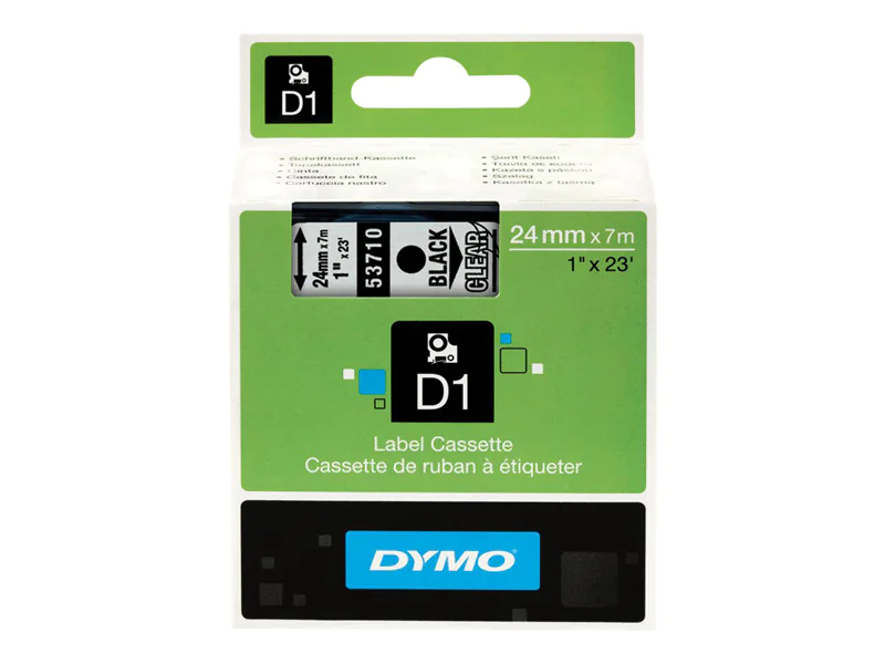 DYMO D1 - Selbstklebend - Schwarz auf Transparent - Rolle (2,4 cm x 7 m) 1 Kassette(n) Etikettenband - für LabelMANAGER 360, 400, 420, 450, 500, PC, PC2, Wireless PnP; LabelPOINT 300, 350