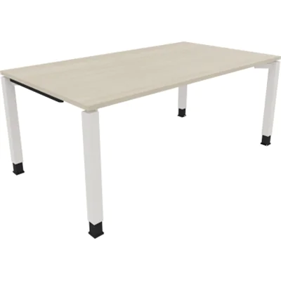 Schreibtisch Vierfuß Quadratrohr B1800xT1000xH680-820 ws/Akazie hell Schreibtisch Vierfuß Quadratrohr B1800xT1000xH680-820 ws/Akazie hell