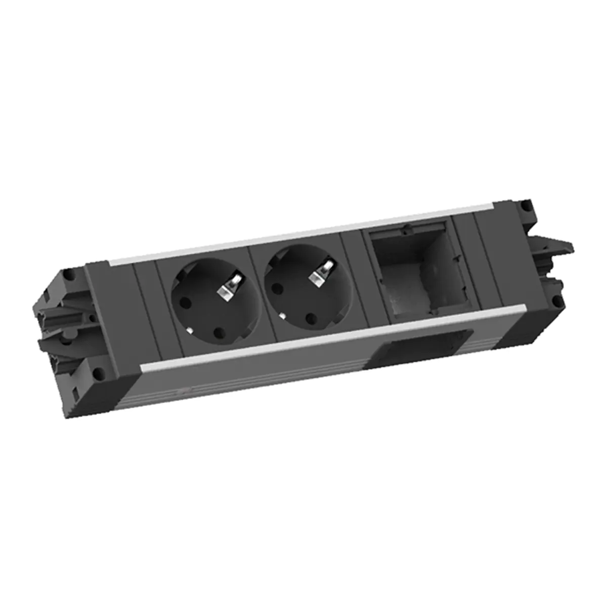 Bachmann Steckdosenleiste STEP ALU 2XCEE7/3 1XCM 90°GST18