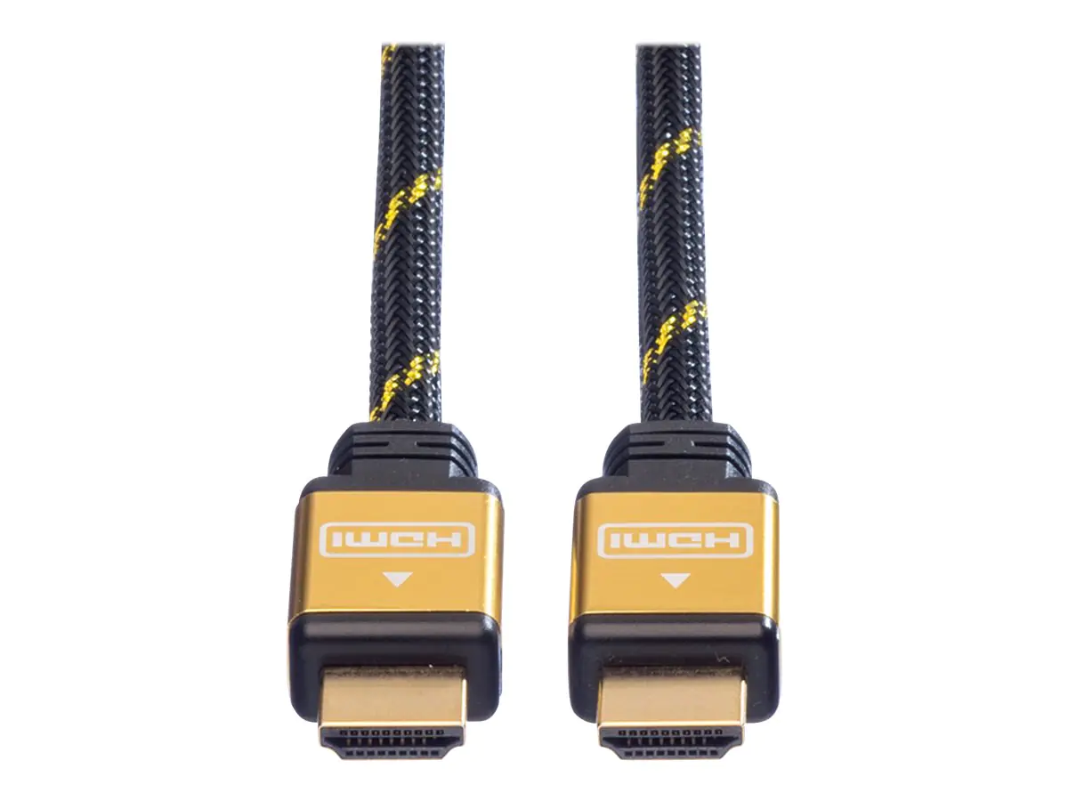 Roline Gold HDMI High Speed Cable with Ethernet - HDMI-Kabel mit Ethernet - HDMI männlich zu HDMI männlich - 2 m - Doppelisolierung - Schwarz