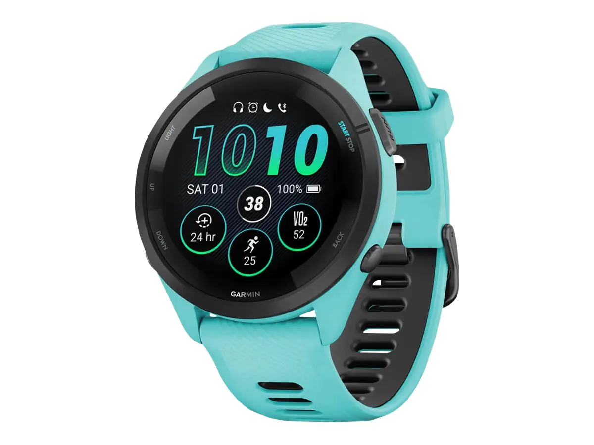 Garmin Forerunner 265 - 46 mm - Aqua - intelligente Uhr mit Riemen - Handgelenkgröße: 135-205 mm - Anzeige 3.25 cm (1.3") 010-02810-12