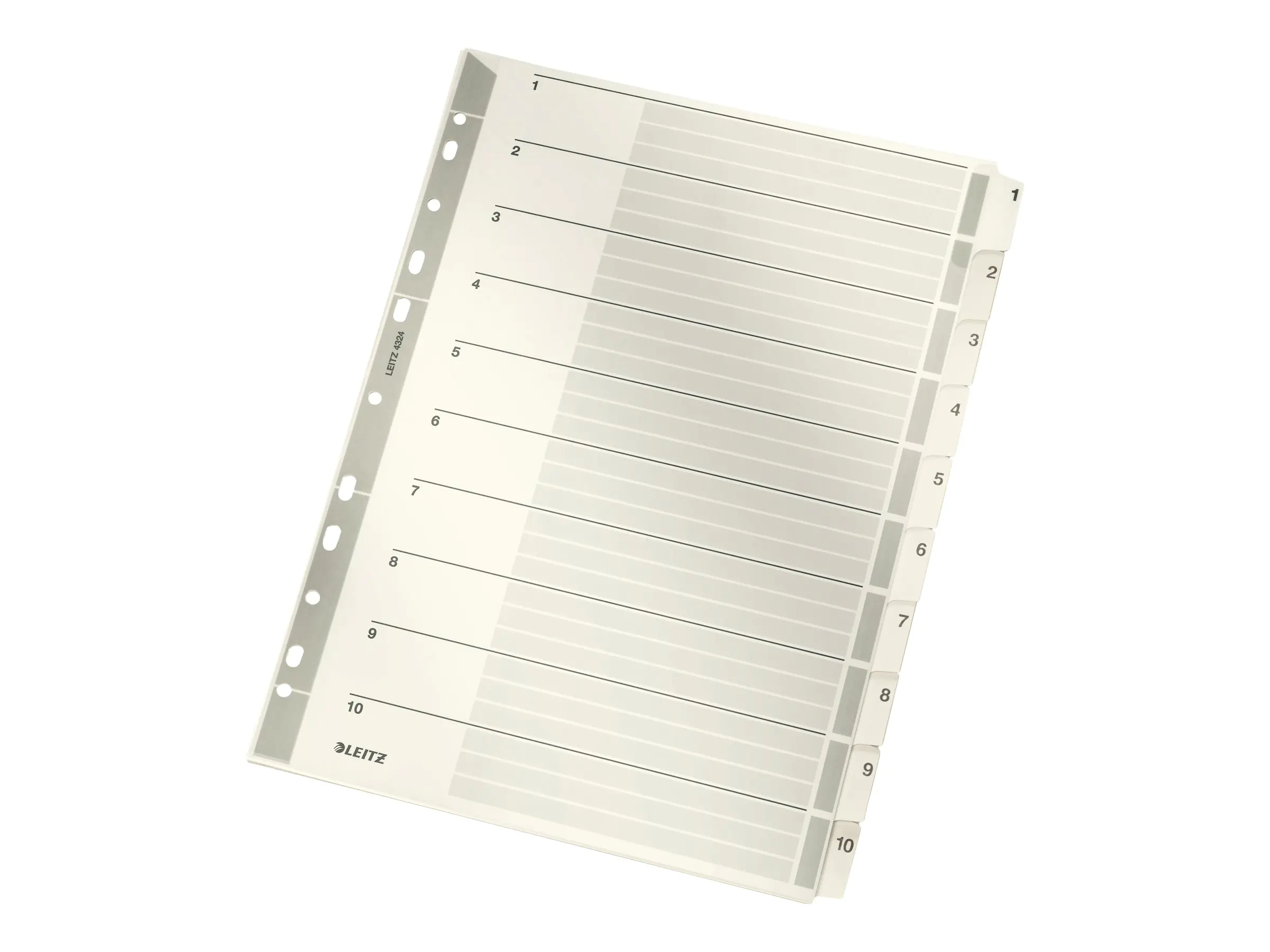 Esselte Leitz Trennelement - 10 Fächer - 10 Teile - vorgedruckt: 1-10 - für A4 (210 x 297 mm) 43240000