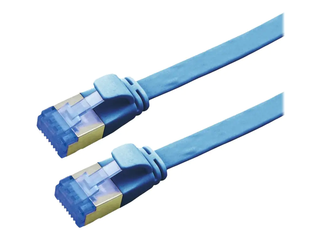 VALUE - Patch-Kabel - RJ-45 (M) zu RJ-45 (M) - 5 m - FTP - CAT 6a - geformt, ohne Haken, verseilt, extraflach, 10 Gigabit Ethernet - Blau