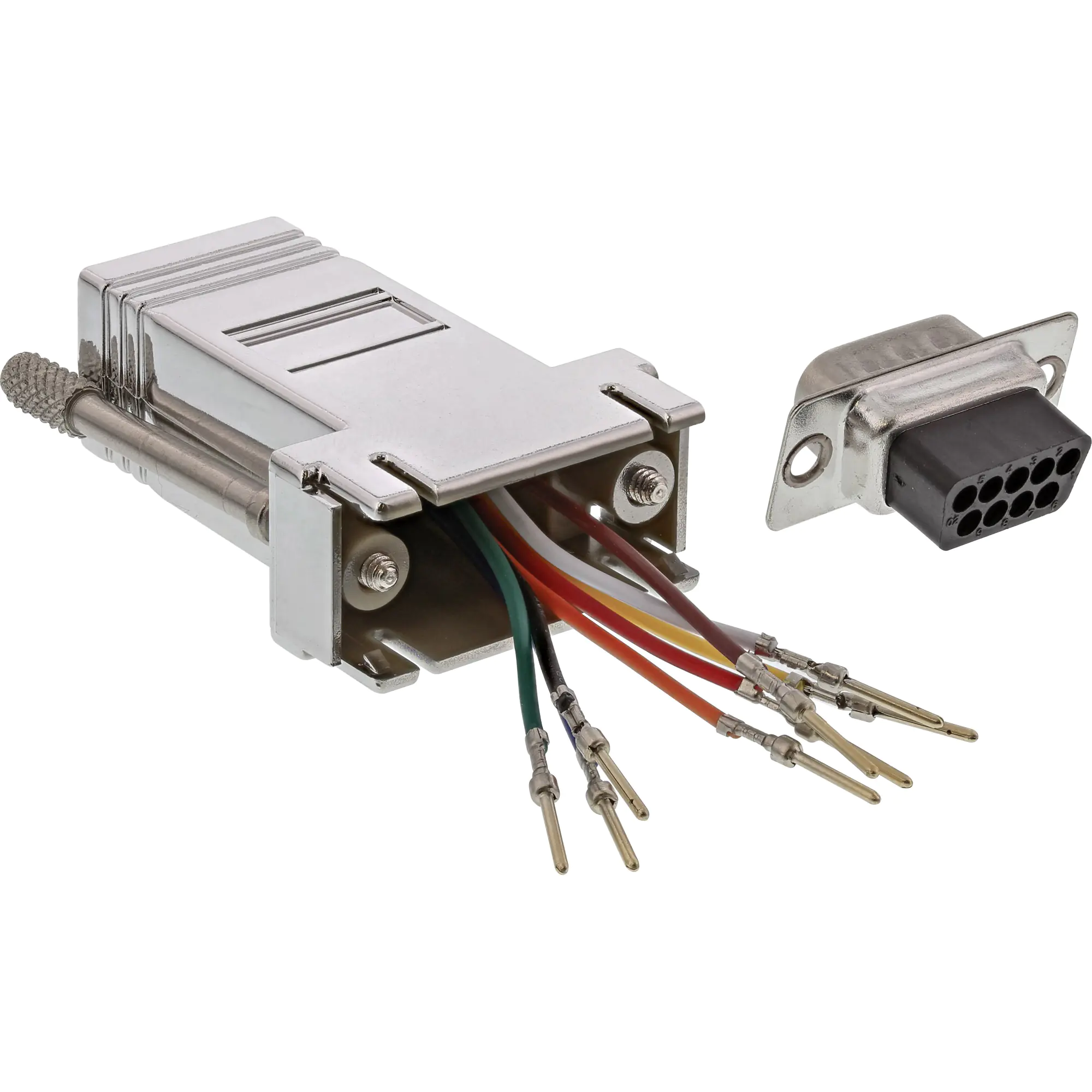 InLine Adapter - 9pol Sub D Stecker an RJ45 Buchse - metallisiert 68889M