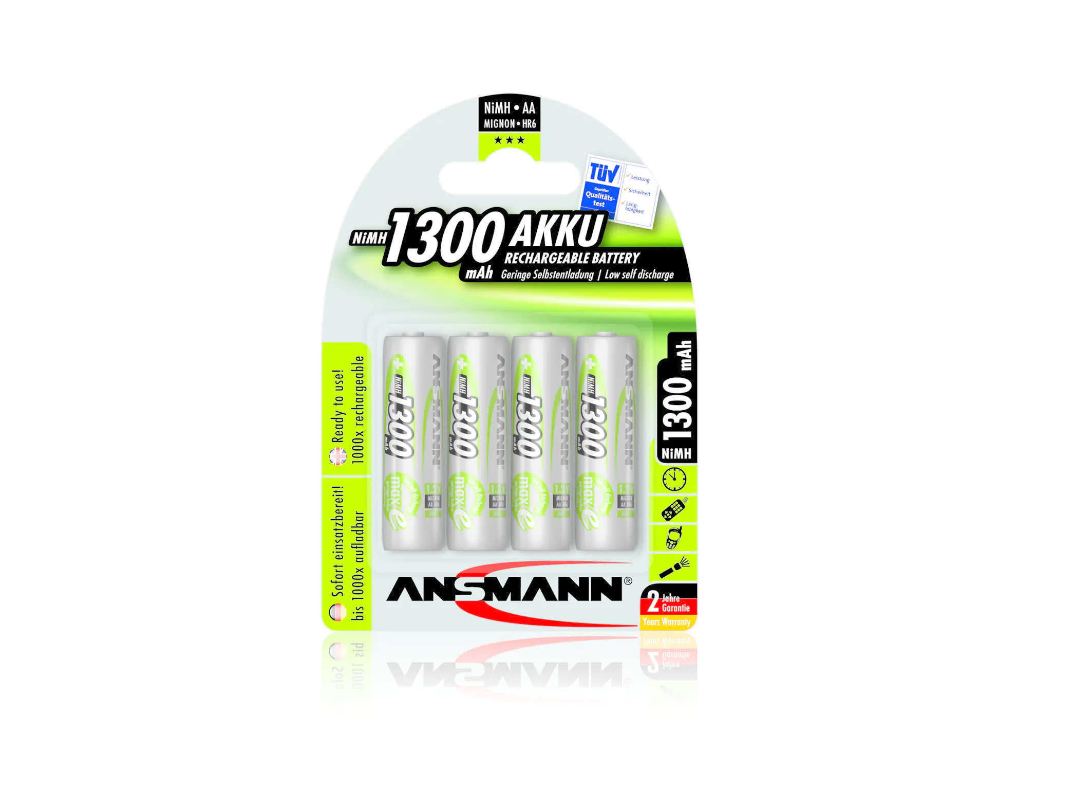 Ansmann Akku NiMH Energy AA Mignon LR6 1300 mAh 4er Blister 5030792 Ansmann Akku NiMH Energy AA Mignon LR6 1300 mAh 4er Blister 5030792